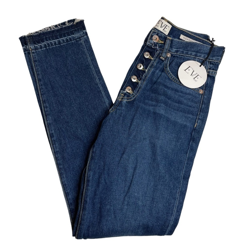 Eve Denim The Silver Bullet Jeans Button Fly  Size 24 NEW